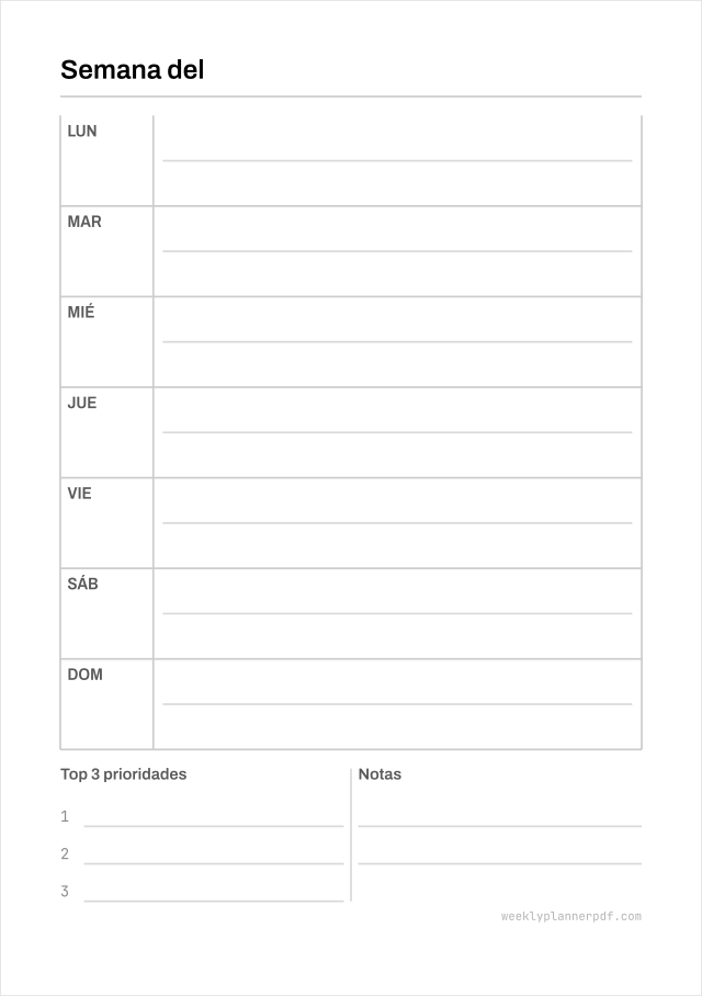 A5 weekly planner, A5 148 by 210 millimetres