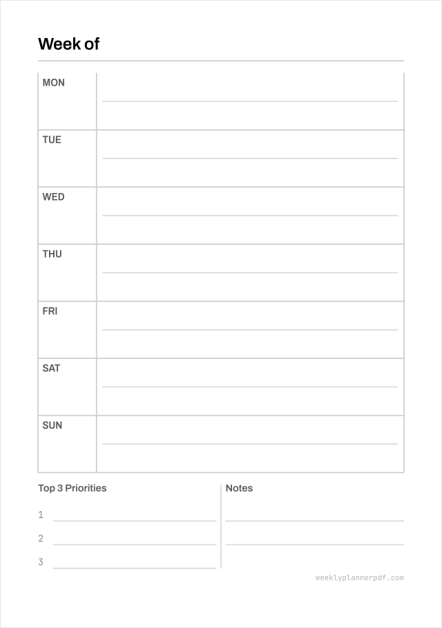 A5 weekly planner, A5 148 by 210 millimetres