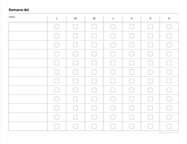 Family weekly planner, US Letter 215.9 by 279.4 millimetres