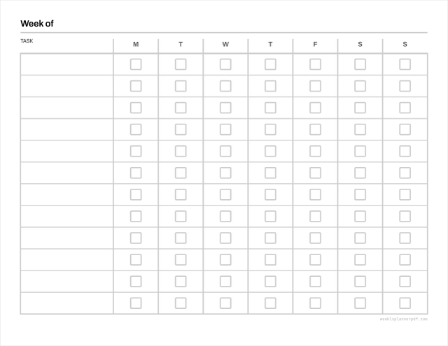Family weekly planner, US Letter 215.9 by 279.4 millimetres