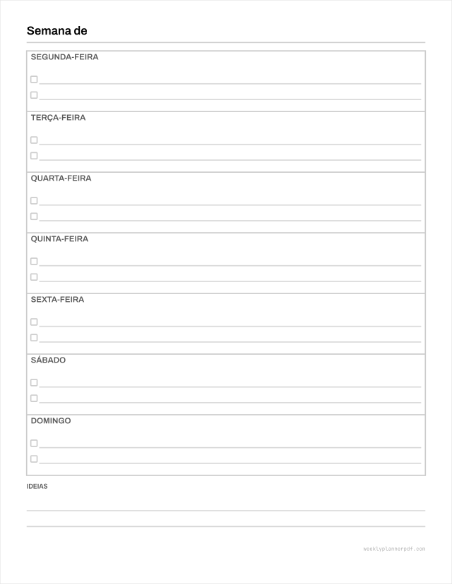 Grocery list, US Letter 215.9 by 279.4 millimetres
