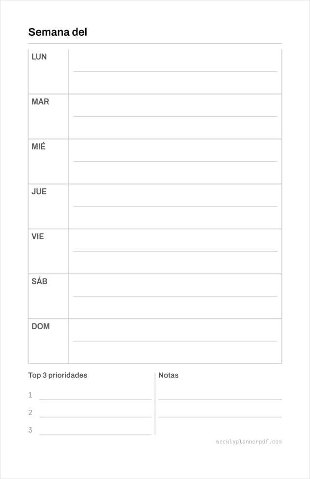 Half Letter weekly planner, Half Letter 139.7 by 215.9 millimetres