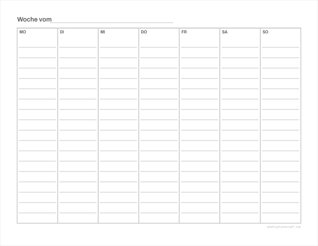 Kids weekly planner, US Letter 215.9 by 279.4 millimetres