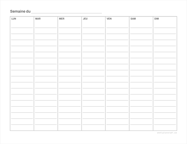 Kids weekly planner, US Letter 215.9 by 279.4 millimetres