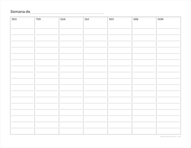 Kids weekly planner, US Letter 215.9 by 279.4 millimetres