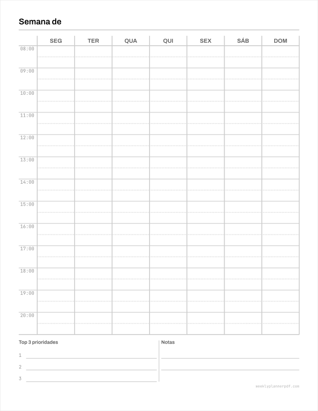 Student weekly planner, US Letter 215.9 by 279.4 millimetres