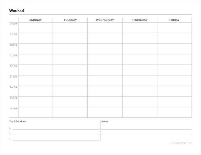 Teacher weekly planner, US Letter 215.9 by 279.4 millimetres