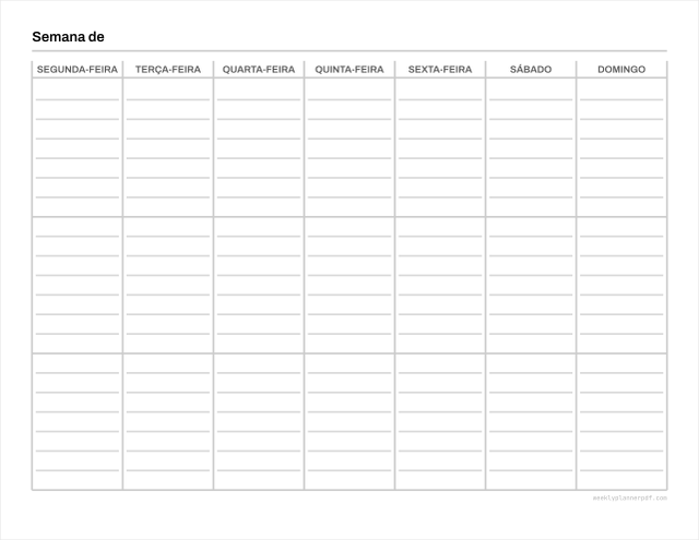 Vertical weekly planner, US Letter 215.9 by 279.4 millimetres